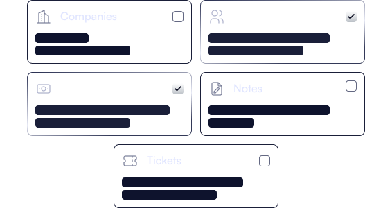 Select type(s) of data to be imported